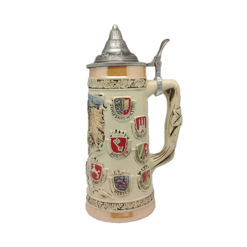 German Ceramic Stein Coat of Arms (Lid) - ScandinavianGiftOutlet