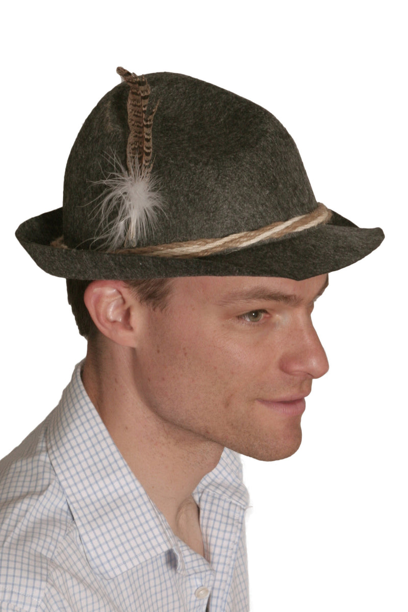 German Fedora Felt Hat Grey - ScandinavianGiftOutlet